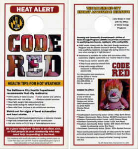 Code Red heat advisory doorhangers